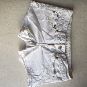American Eagle white denim shorts